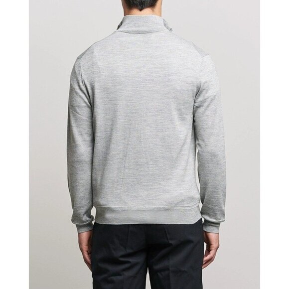NEW Polo Ralph Lauren MEDIUM Performance 1/4-Zip Sweater Heather Gray Wool Blend - Picture 2 of 5